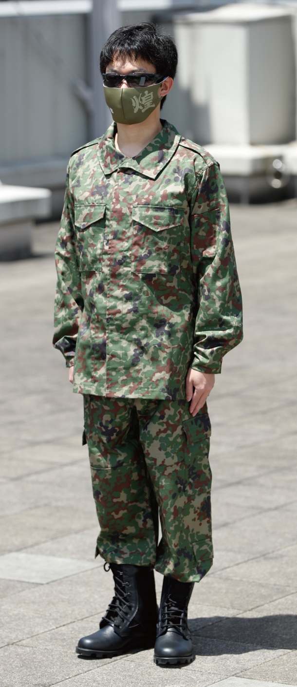 陸上自衛隊 迷彩服1型（旧迷彩服） 3号 上下ベルトセット 防衛庁共済組合品 - ミリタリー