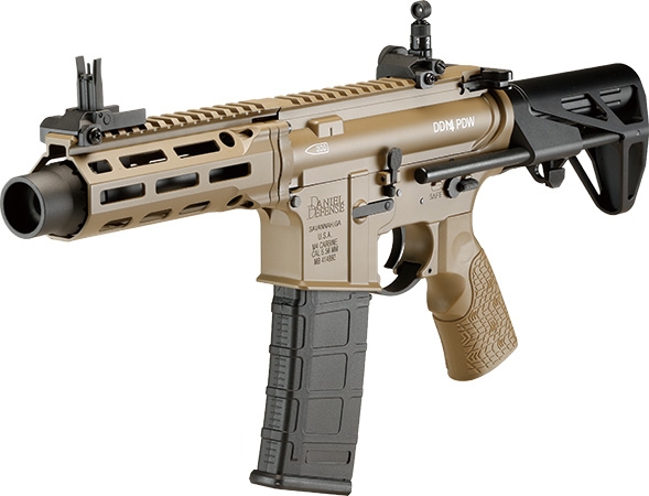 E&C DDM4 PDW SBR 6インチ（Kestrel V2 BASIC搭載）電動ガン ブラック／デザートカラー／グレー