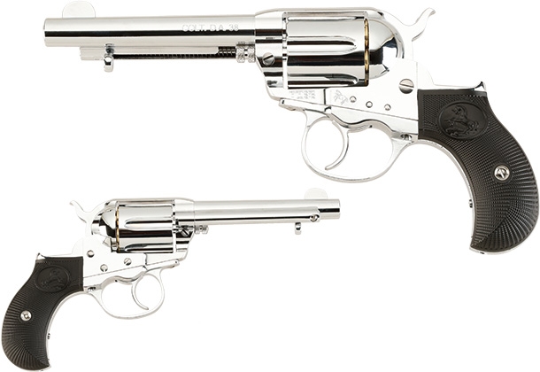 ハートフォード コルトM1877ライトニング 45周年記念モデルABSカスタム・ケースハードン／6インチ＆4.5インチオールシルバー