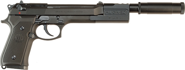 タナカ ベレッタ92F／92FS　プロフェッショナルコンプ エボリューション2 HW ツートン／オールブラック with サプレッサーモデルガン