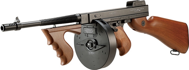 CYMA／CYBERGUN トンプソンM1928ドラムマガジン＆トンプソンM1A1 フルメタル電動ガンフェイクウッド