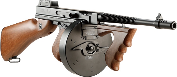 CYMA／CYBERGUN トンプソンM1928ドラムマガジン＆トンプソンM1A1 フルメタル電動ガンフェイクウッド