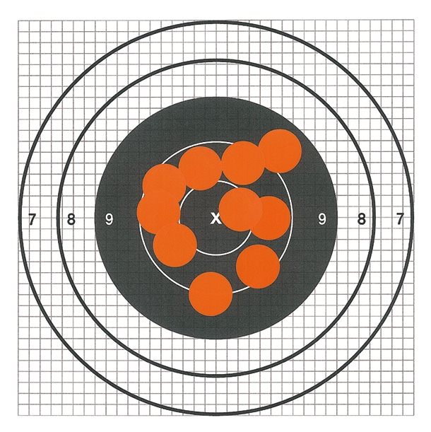 MP5A5ノーマル 初速91.2m/s（0.83J）集弾結果75mm